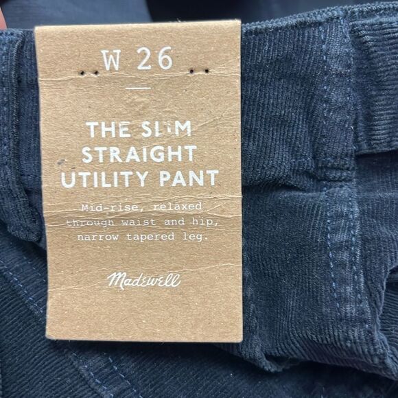 Madewell ns284 Navy The Slim Straight Utility Pant in Garment Dye Corduroy - Picture 7 of 14
